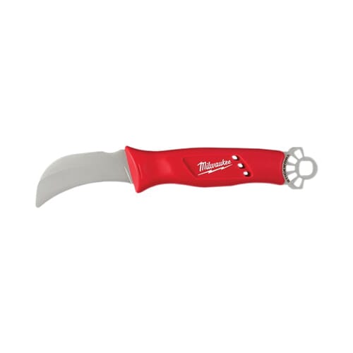 Milwaukee® 48-22-1924 Lineman's Knife With STICKWORK™ 3-in-1 Ring, 4 in W Fixed/Hawkbill Blade, Stainless Steel Blade, 9-1/2 in OAL